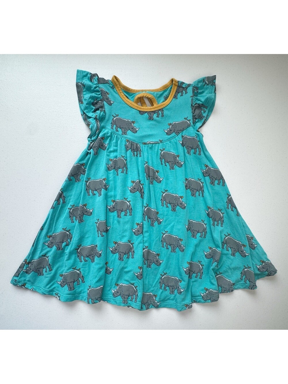 Free Birdees Rhino Patterned Bamboo Dress 18-24 Months